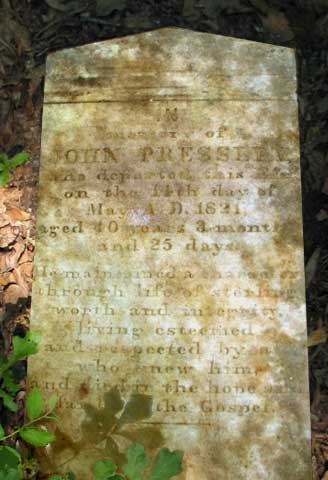 Headstone of John Pressley