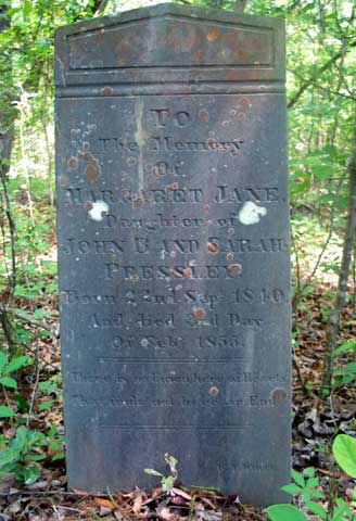 Headstone of Margaret Jane Pressley